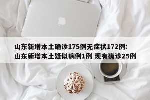 山东新增本土确诊175例无症状172例:山东新增本土疑似病例1例 现有确诊25例